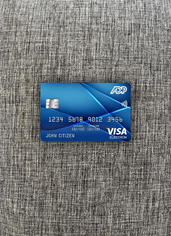 Download USA ADP Earnings bank visa electron card photolook front Photoshop template